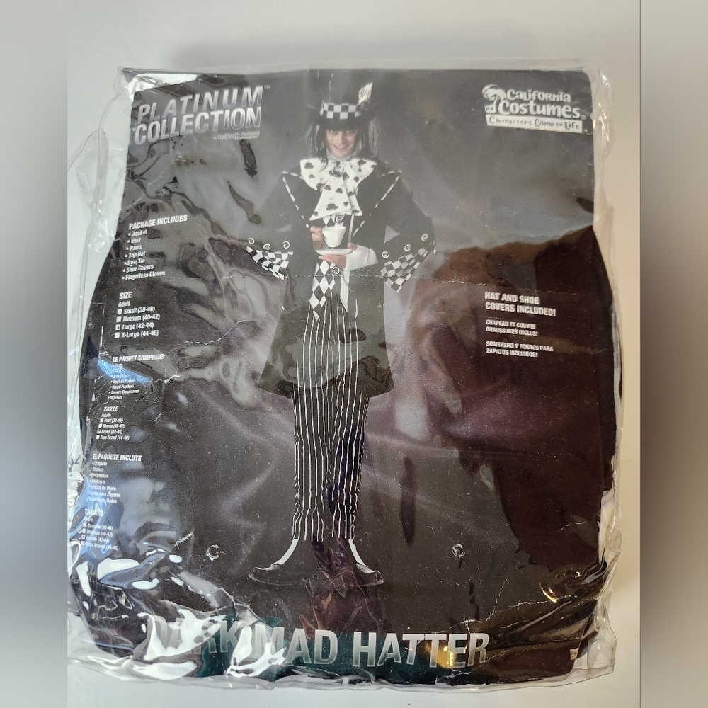 California Costumes Dark Mad Hatter Adult Costume NIB